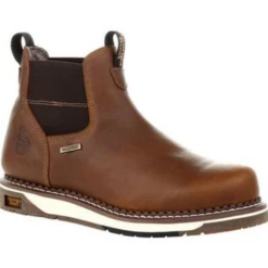 GEORGIA MEN'S BROWN 5 INCH WATERPROOF CHELSEA WORK BOOT - GB00352 -Select Western Denim Stores RANDOM 46