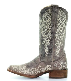 CORRAL WOMEN'S BROWN CRATER BONE EMBROIDERY SQUARE TOE BOOT- A2663 -Select Western Denim Stores ScreenShot2021 06 23at3.42.25PM