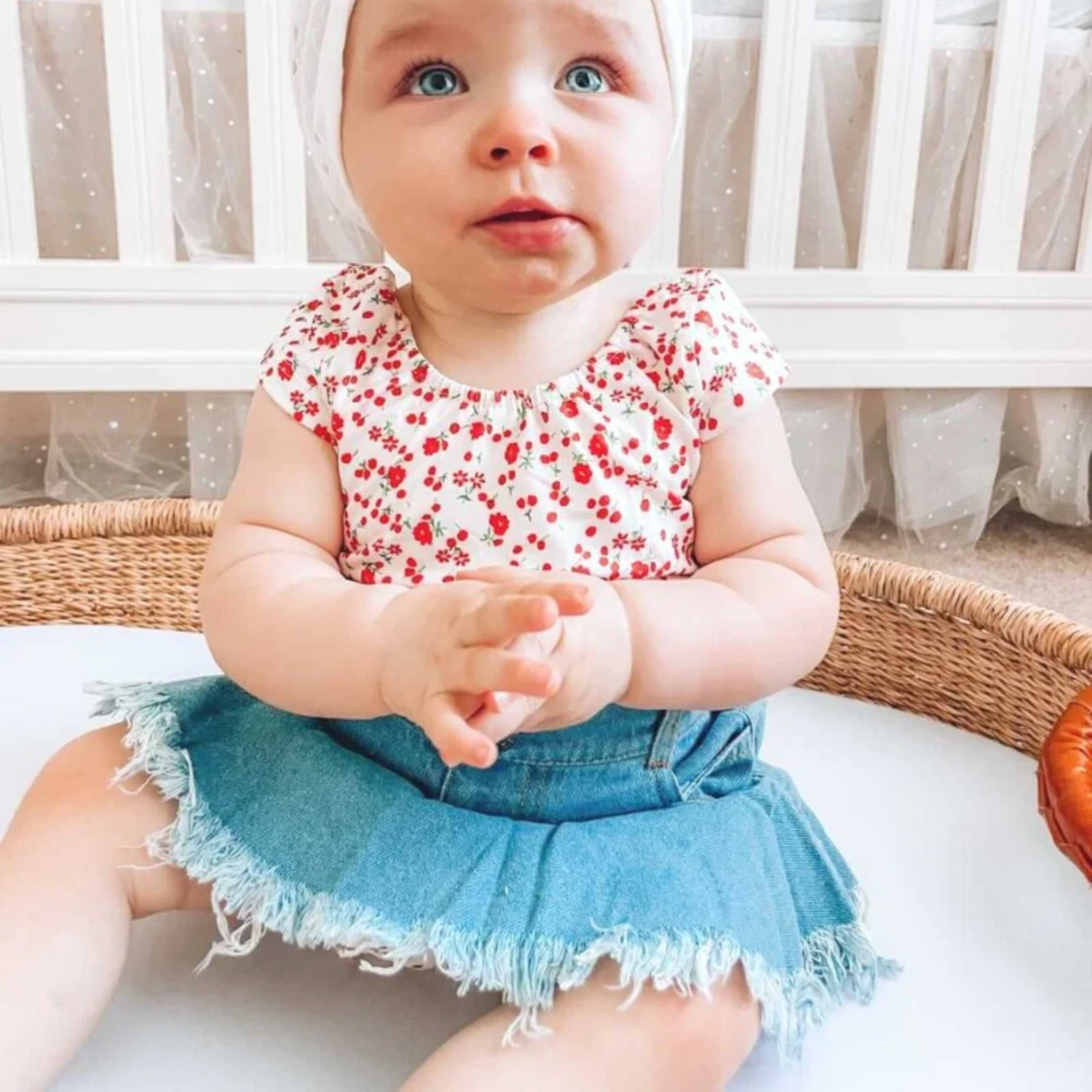 BAILEY'S BLOSSOMS INFANT/TODDLER TANNER DENIM FLARE SKIRT LIGHT WASH 2 BAILEY'S BLOSSOMS INFANT/TODDLER TANNER DENIM FLARE SKIRT LIGHT WASH - Image 2