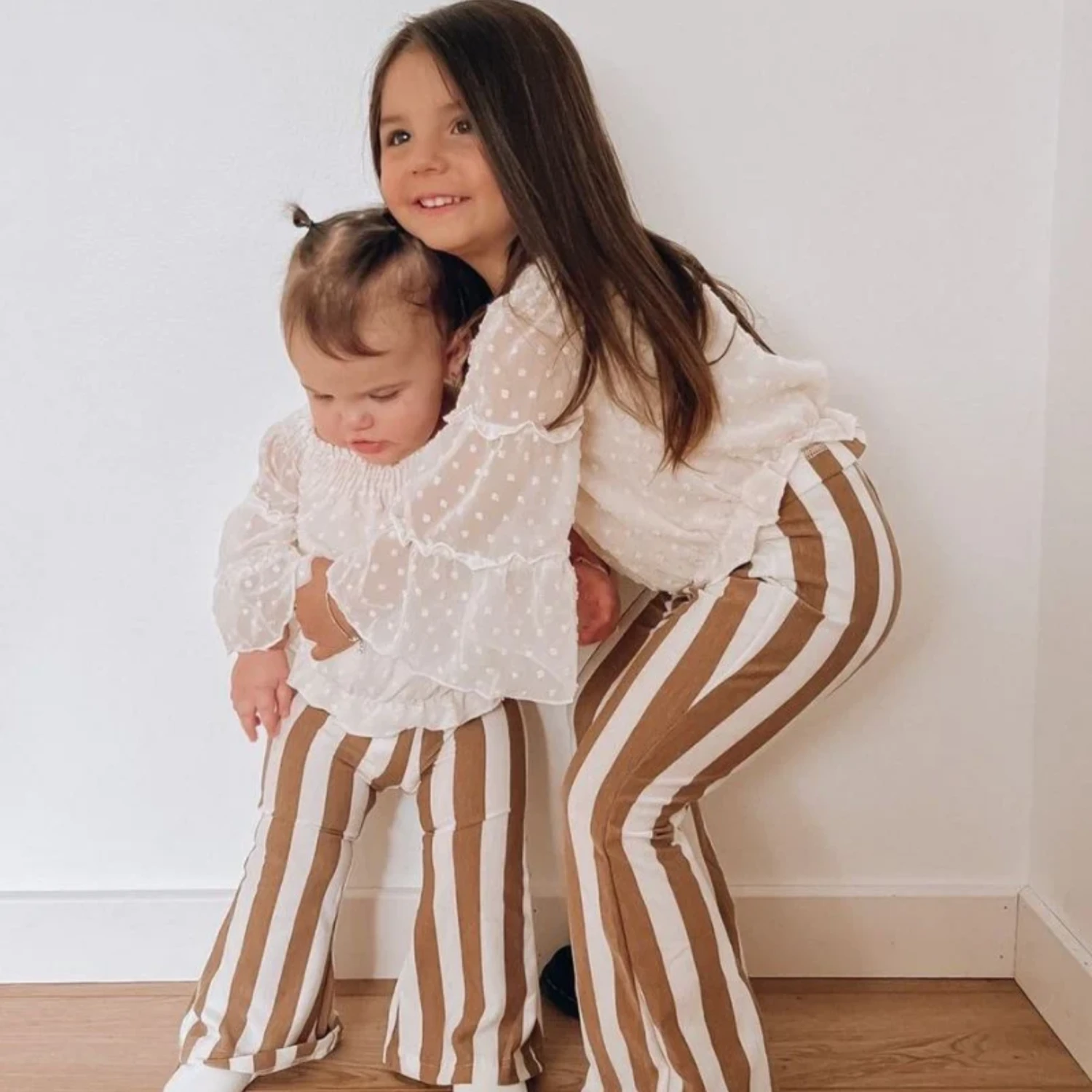 BAILEY'S BLOSSOMS INFANT/TODDLER/KIDS BLAKELY BOHO BELL BOTTOMS TAN STRIPES 3 BAILEY'S BLOSSOMS INFANT/TODDLER/KIDS BLAKELY BOHO BELL BOTTOMS TAN STRIPES - Image 3